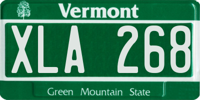 VT license plate XLA268