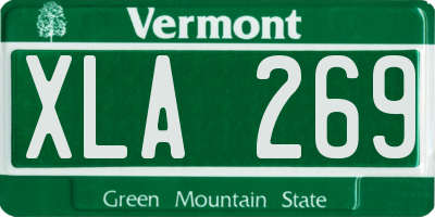 VT license plate XLA269