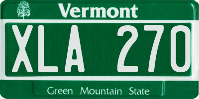 VT license plate XLA270