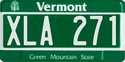 VT license plate XLA271