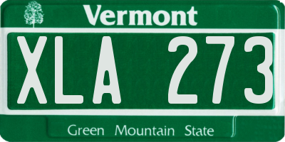 VT license plate XLA273