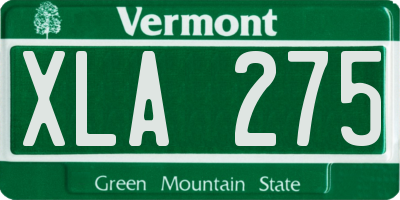 VT license plate XLA275