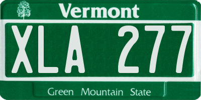 VT license plate XLA277