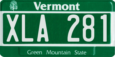 VT license plate XLA281