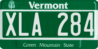 VT license plate XLA284
