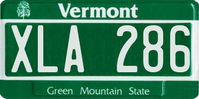 VT license plate XLA286
