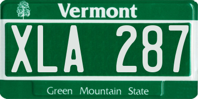 VT license plate XLA287