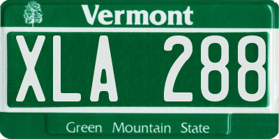 VT license plate XLA288