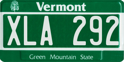 VT license plate XLA292