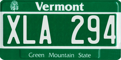 VT license plate XLA294