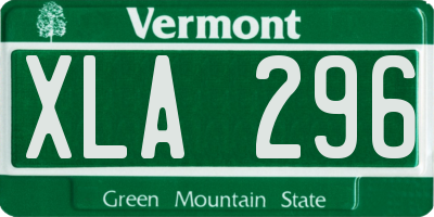 VT license plate XLA296