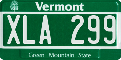VT license plate XLA299