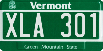 VT license plate XLA301