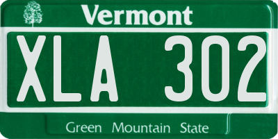 VT license plate XLA302