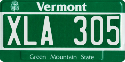 VT license plate XLA305