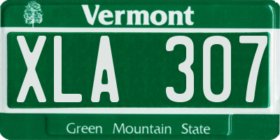 VT license plate XLA307