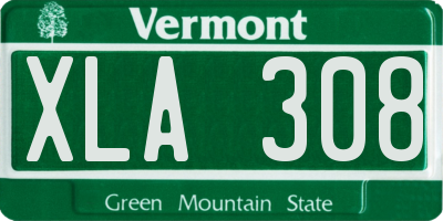 VT license plate XLA308