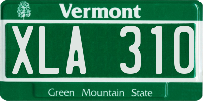 VT license plate XLA310