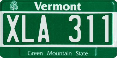 VT license plate XLA311