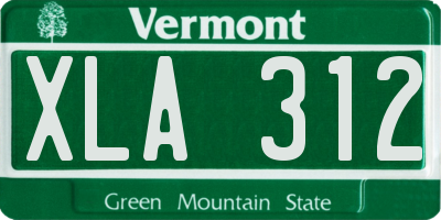 VT license plate XLA312