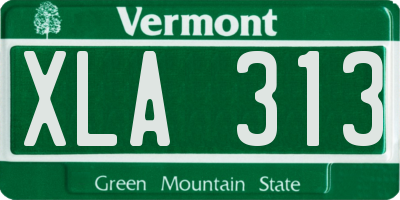 VT license plate XLA313