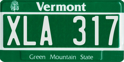VT license plate XLA317
