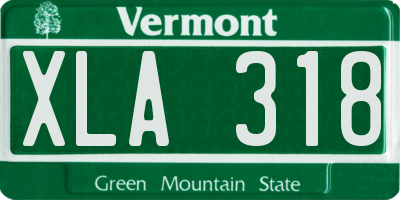 VT license plate XLA318