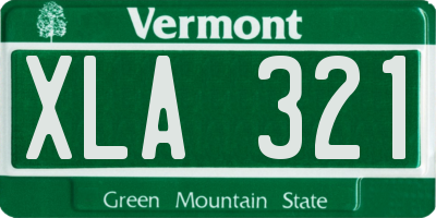 VT license plate XLA321