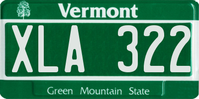 VT license plate XLA322