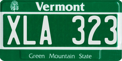 VT license plate XLA323