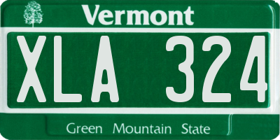 VT license plate XLA324