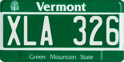 VT license plate XLA326