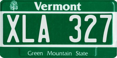 VT license plate XLA327
