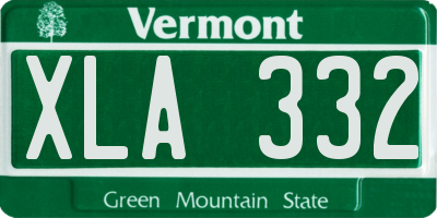 VT license plate XLA332