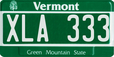 VT license plate XLA333