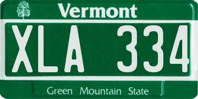 VT license plate XLA334