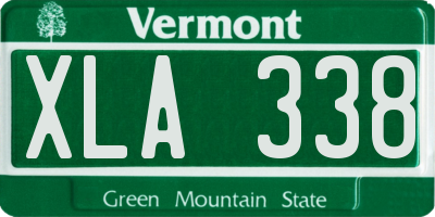 VT license plate XLA338