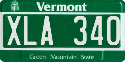VT license plate XLA340