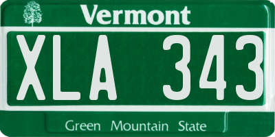 VT license plate XLA343