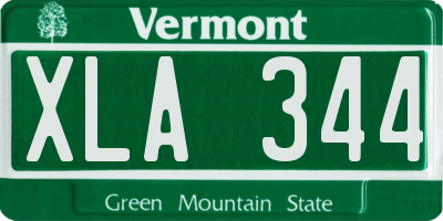 VT license plate XLA344