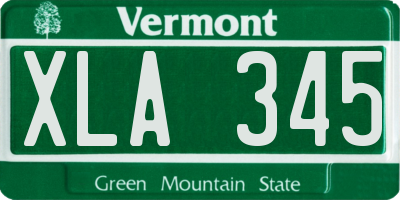 VT license plate XLA345
