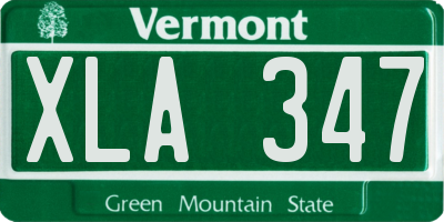 VT license plate XLA347