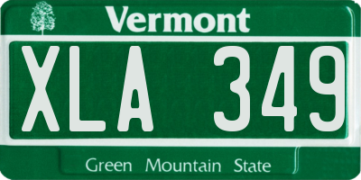 VT license plate XLA349