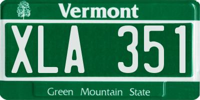 VT license plate XLA351