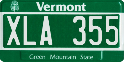 VT license plate XLA355