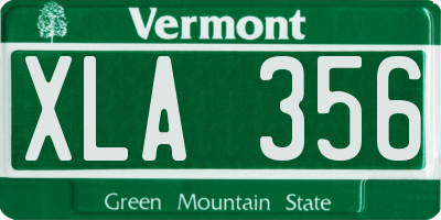 VT license plate XLA356
