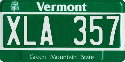 VT license plate XLA357