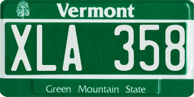 VT license plate XLA358