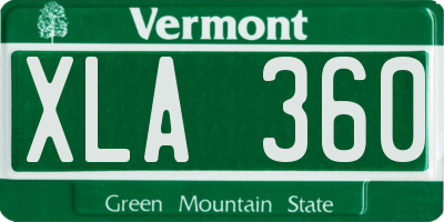 VT license plate XLA360