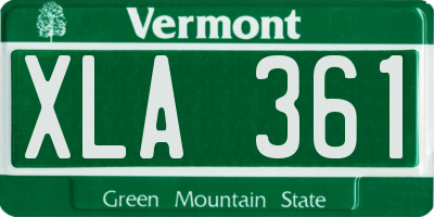 VT license plate XLA361